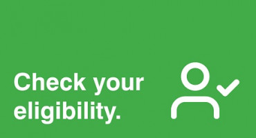 Abstract depiction of a person with a white tick showing they have eligibility