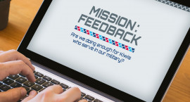 Someone searching 'Mission:Feedback' on computer