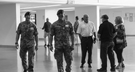 Uniformed men at Christchurch forum