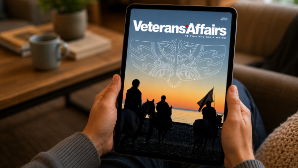 Front cover of the magazine on an ipad